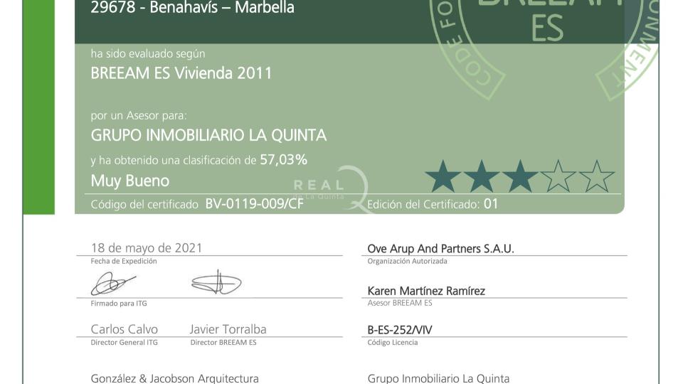 breeam certificate Olivos