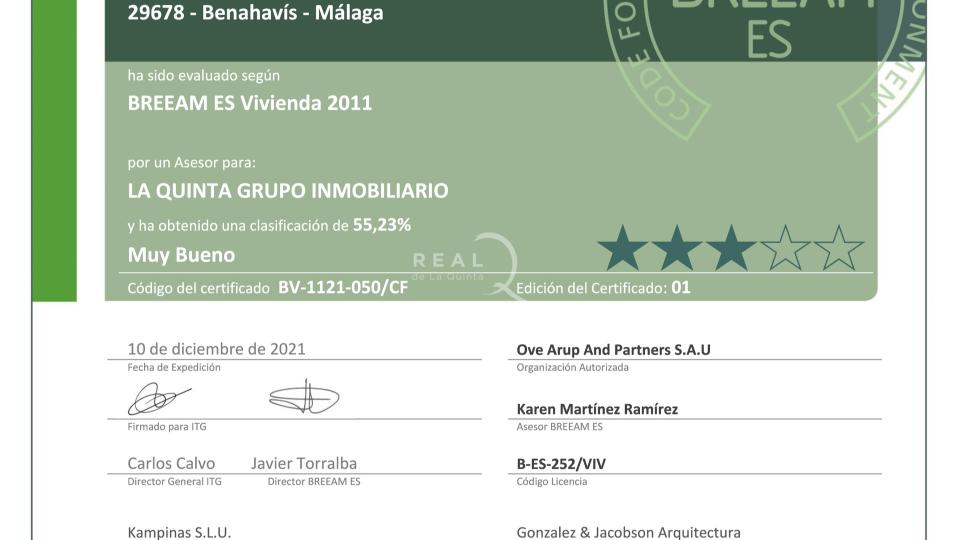 breeam certificate Olivos