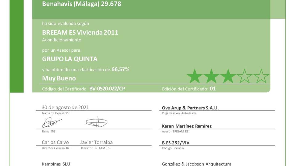 breeam certificate Quercus