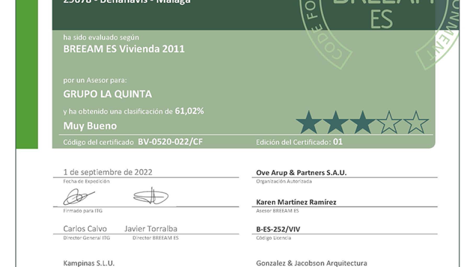 breeam certificate very good