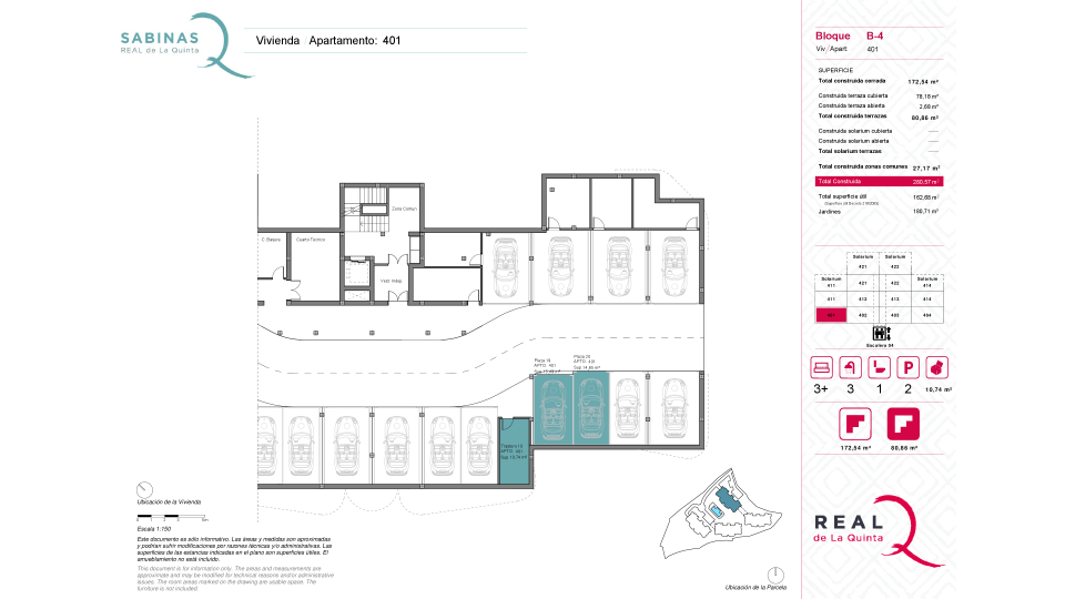 2 parking spaces and storage room