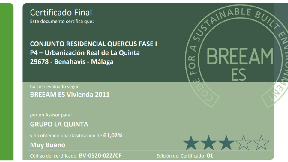 BREEAM certification Fase I