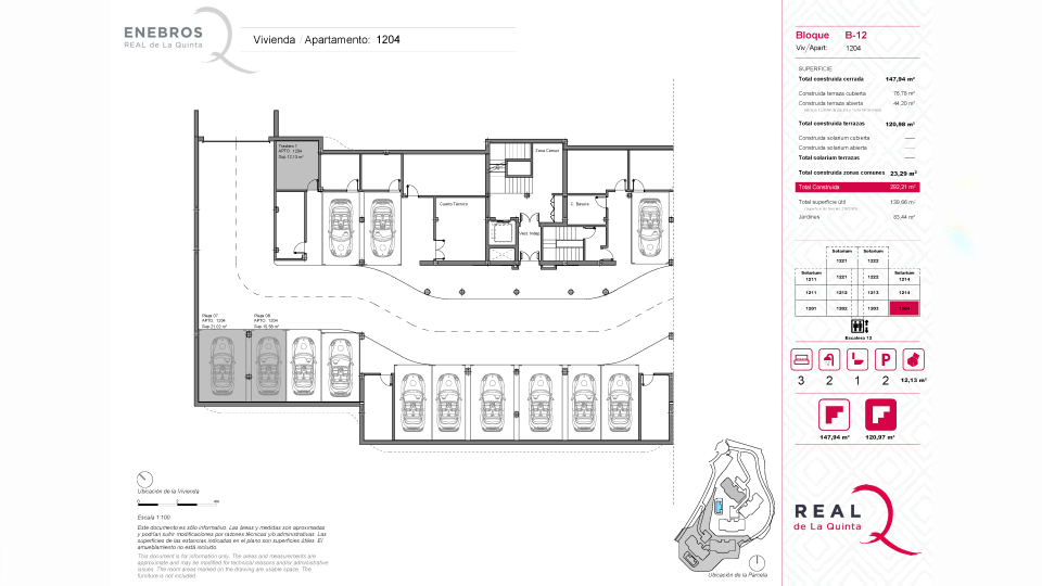 2 parking spaces and storage room