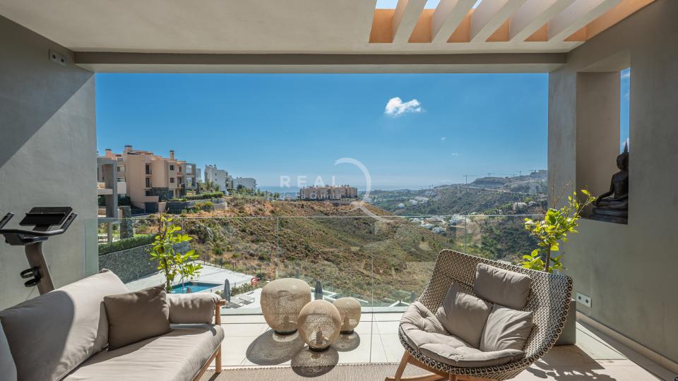 large terrace with sea views