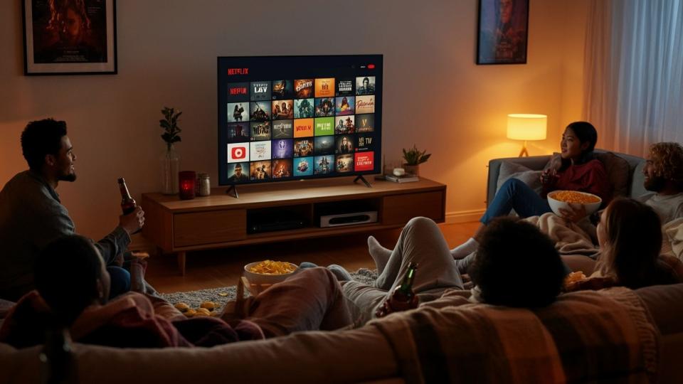 friends watching netflix