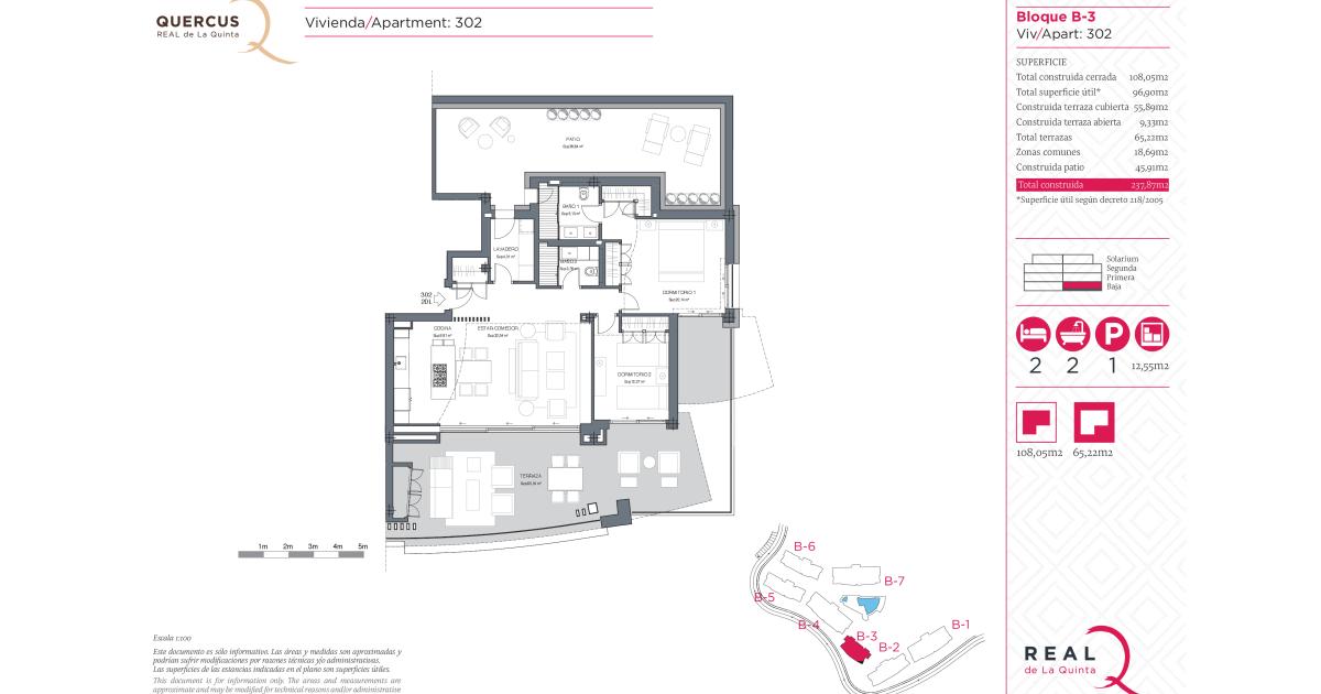 Elevated ground floor apartment with 2 bedrooms and stunning views